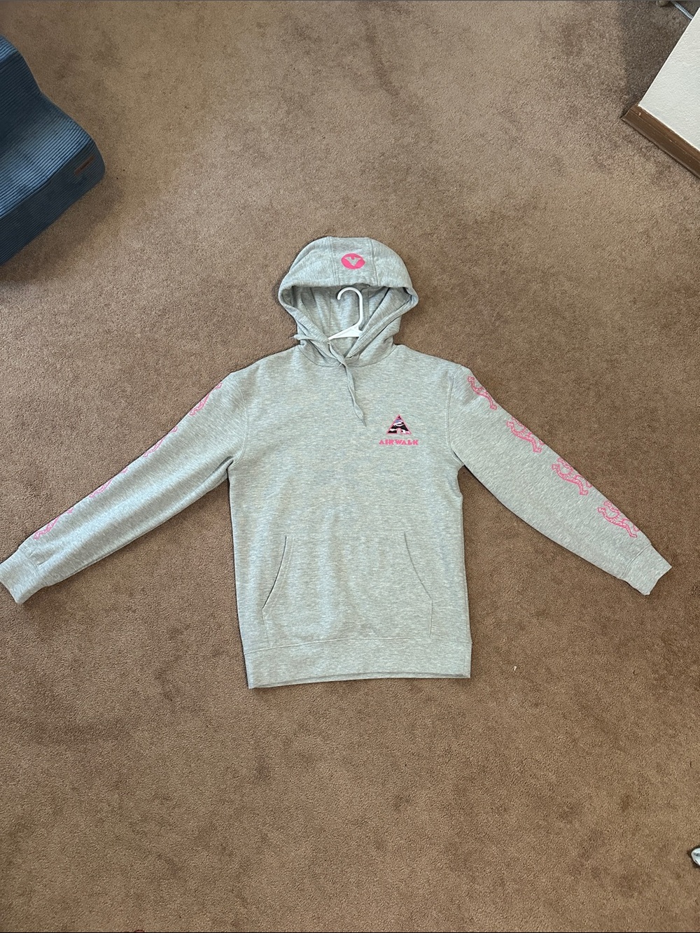 Airwalk Gray Hoodie with Black and Red Logo Trim